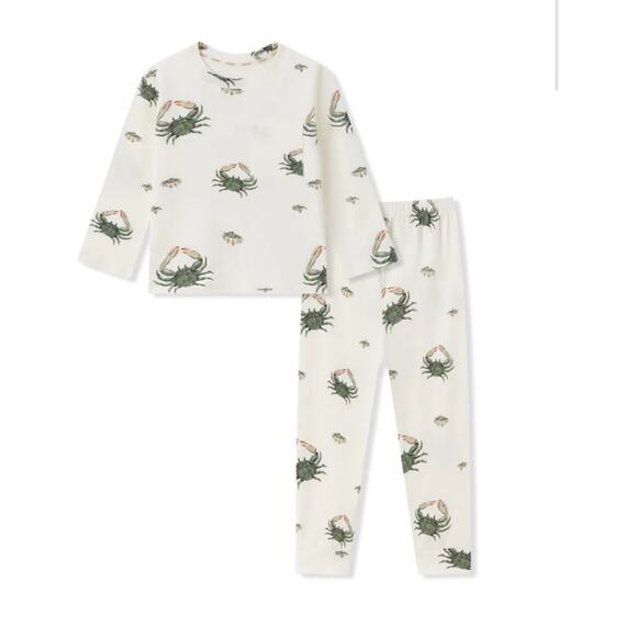 Milkbarn Other - MILKBARN 2T Coastal Crab Stretch Long Sleeve Two Piece Pajama Set NWT